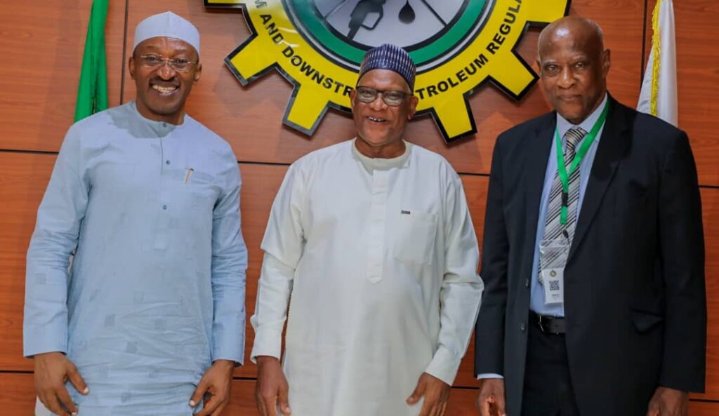 L-R: CORAN Chairman, Mr. Momoh Jimah Oyarekhua, NMDPRA's ACE, Engr. Saidu Aliyu Mohammed & CORAN BOT Chairman, Captain Ihenacho