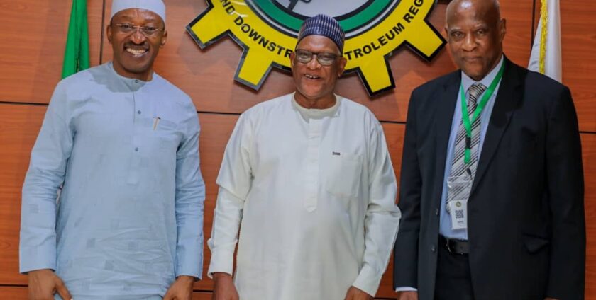 L-R: CORAN Chairman, Mr. Momoh Jimah Oyarekhua, NMDPRA's ACE, Engr. Saidu Aliyu Mohammed & CORAN BOT Chairman, Captain Ihenacho